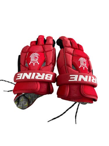 Used Brine HOCKEY GLOVES Senior Gloves Red 13" 11833-S000165265