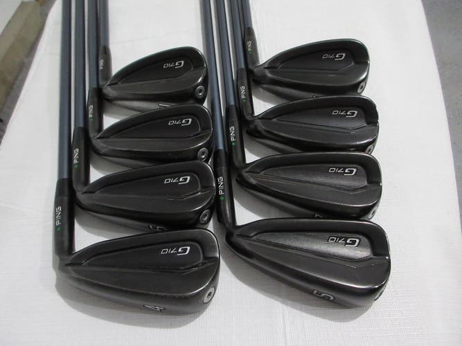 Ping G710 Iron Set - 4-PW, UW - Senior Flex Graphite - Green Dot +2" Long