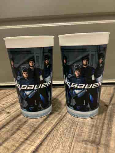 Lot of 2 Bauer Hockey 32 oz.Plastic Beverage Cups