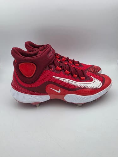 Nike Alpha Huarache Elite 4 Mid Baseball Cleats Red Men's Size 11.5 DJ6520-616