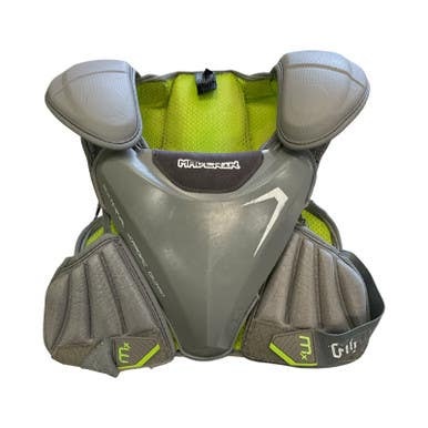 Used Maverik CHEST PROTECTOR Lacrosse Shoulder Pads Grey Youth 11859-S000023926