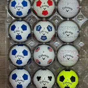 12 Callaway ERC Soft, Chrome Soft, Supersoft Golf Balls; Truvis TruTrack Design