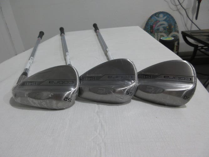 Cobra King Snakebite Raw Wedge Set - 52.08 - 56.10 - 60.08 - Stiff Steel - NEW