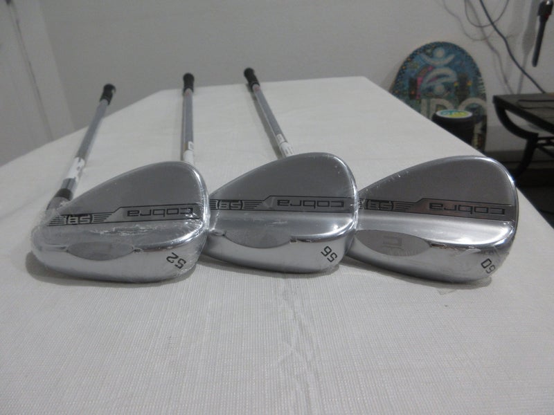 Cobra King Snakebite Chrome Wedge Set - 52.12 - 56.12 - 60.11- Stiff Steel - NEW