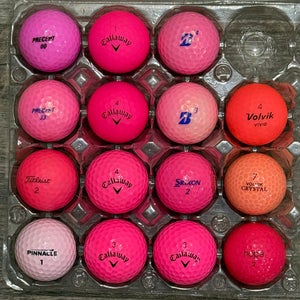 15 Pink Golf Balls - Callaway, Bridgestone, Precept, Titleist, Pinnacle Brands