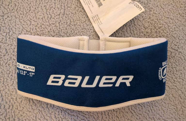 Senior Bauer (New) N7 Nectech blue throat protector, neck guard, neck collar - size XL