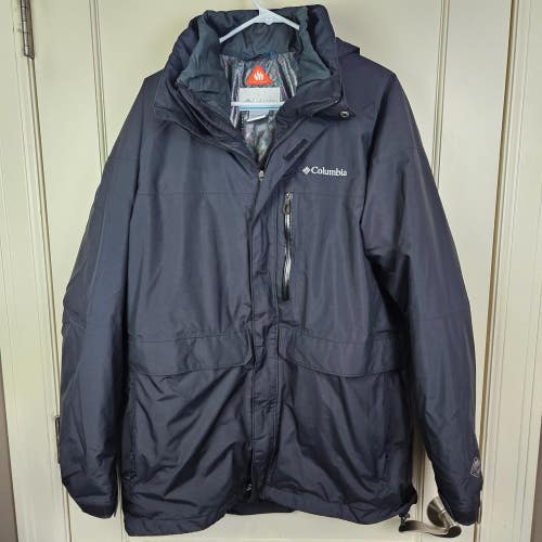 Columbia Omni-Heat Interchange Jacket Mens L 3-in-1 Tech Parka Ski Outdoors Blac