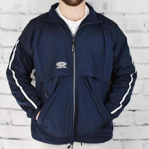 Vintage Y2k Easton Navy Blue Ice Hockey Warmup Jacket