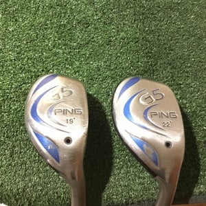 Ping G5 Hybrids Set (19* Hybrid & 22* Hybrid) Regular TFC 100H Graphite Shafts