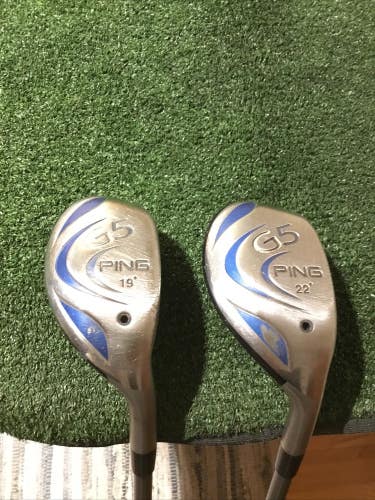 Ping G5 Hybrids Set (19* Hybrid & 22* Hybrid) Regular TFC 100H Graphite Shafts