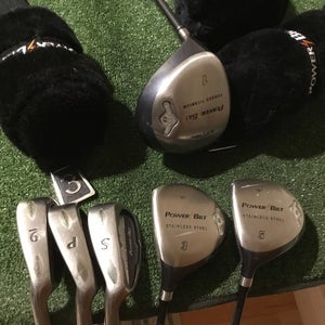 Powerbilt Left Handed Grand Slam Set (D, 3W, 5W, 9-PW-SW) Aldila Graphite (LH)