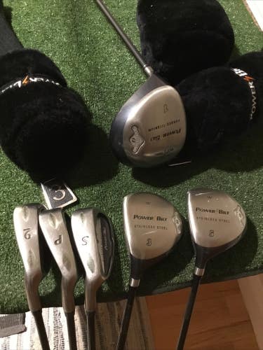 Powerbilt Left Handed Grand Slam Set (D, 3W, 5W, 9-PW-SW) Aldila Graphite (LH)