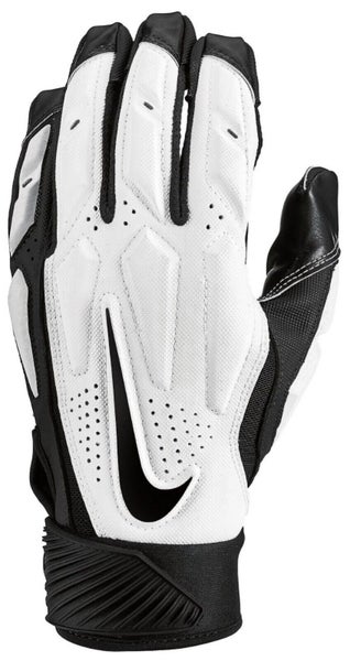 new men's large nike D-TACK 6.0 Padded Lineman Black/White Football Gloves