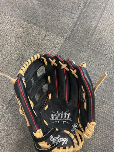 Used Rawlings HIGHLIGHT SERIES BB/SB Glove RH Throw Black 11 1/2" 11614-S000218794