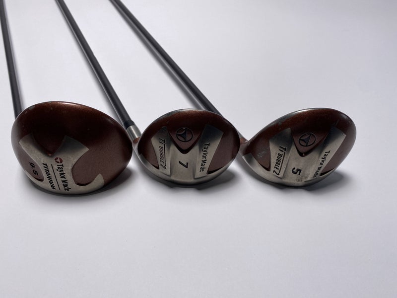 TaylorMade Ti Bubble 2 Wood Set 1 5 7 | 9.5* 18* 21* Bubble 2 80g Mens RH