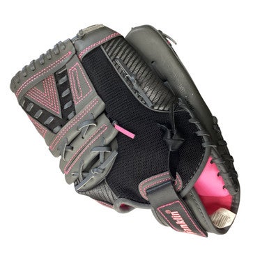Used Franklin FASTPITCH PRO SERIES RH Throw Fastpitch Gloves Black And Pink 12" 11760-S000080032