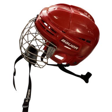 Used Bauer IMS 5.0 M Helmet Cage Combo Red MD 11479-S000400762