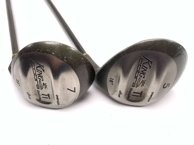 Cobra King Cobra Titanium 5 & 7 Fairway Wood Set 18* 22* Titanium Offset Mens RH