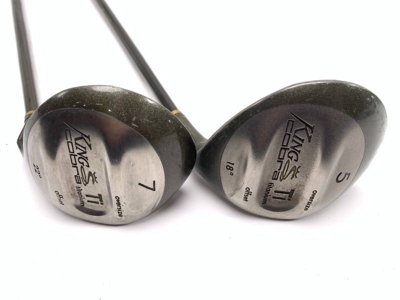 Cobra King Cobra Titanium 5 & 7 Fairway Wood Set 18* 22* Titanium Offset Mens RH