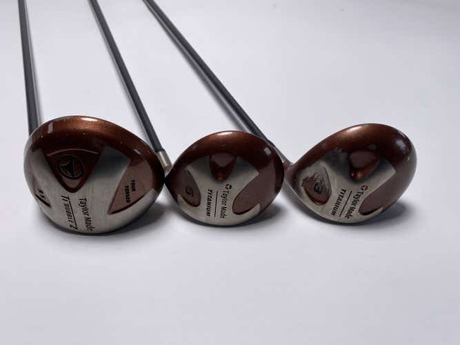 TaylorMade Ti Bubble Wood Set 1 3 5 | 9.5* 15* 18* Bubble S-90 Plus Mens RH