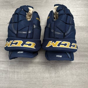Notre Dame Game Worn CCM HG12 Gloves 13" Pro Stock (Used)