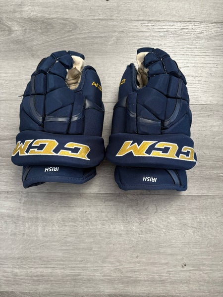 Notre Dame Game Worn CCM HG12 Gloves 13" Pro Stock (Used)