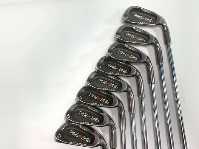 Ping Zing Iron Set 3-PW+SW Orange Dot Karsten JZ Stiff Steel Mens RH