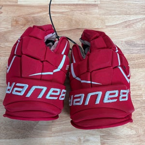 The Ohio State University Game Worn Bauer Supreme Ultrasonic Gloves 13" Pro Stock (Used)