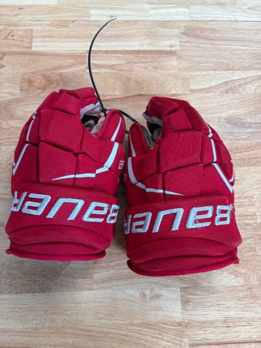 The Ohio State University Game Worn Bauer Supreme Ultrasonic Gloves 13" Pro Stock (Used)