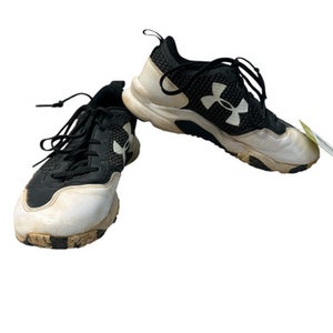 Used Under Armour BASEBALL TURF SHOES BB/SB Cleats Black And White Junior 05.5 11835-S000197189