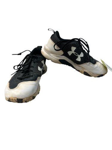 Used Under Armour BASEBALL TURF SHOES BB/SB Cleats Black And White Junior 05.5 11835-S000197189