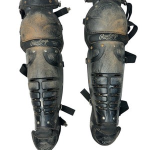 Used Rawlings 76DCW INT SHINGUARD Catchers Leg Guards Black Intermed 11835-S000197201