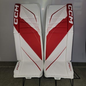 32+1" CCM Eflex 6.9 Goalie Leg Pads (New) White / Red