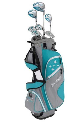 Tour Edge Lady Edge Complete Full Set (Turquoise/White, STAND BAG) 2020 NEW