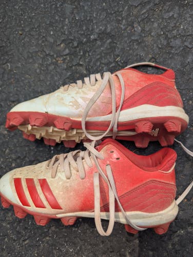 White Kid's 3K (Toddler) Adidas Low Top Molded Cleats (Used)