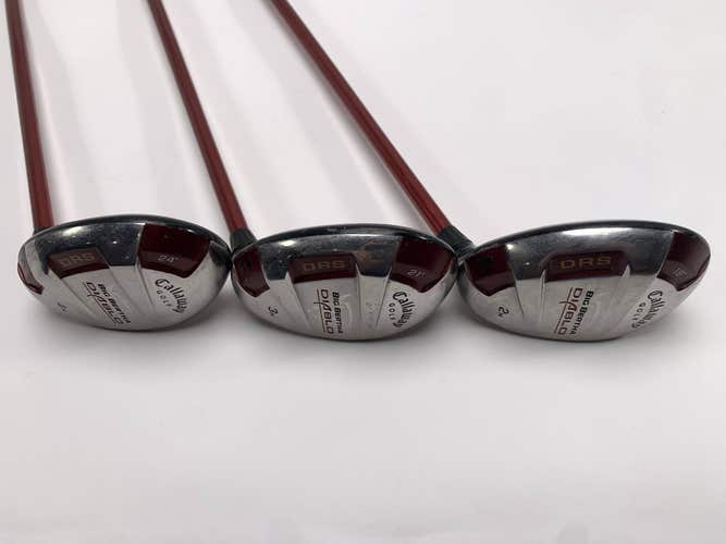 Callaway Big Bertha Diablo Hybrid Set 2 3 4 18* 21* 24* Regular Graphite Mens RH