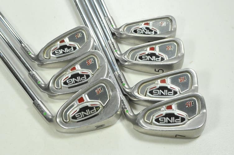 Ping i15 4-W Iron Set Stiff Flex Green Dot Right AWT Steel # 199935