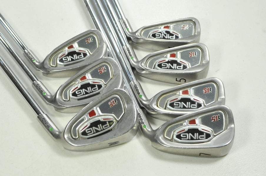 Ping i15 4-W Iron Set Stiff Flex Green Dot Right AWT Steel # 199935