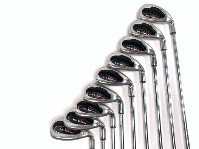 Callaway Big Bertha 2002 Iron Set 4-PW+GW+SW Uniflex Steel Mens RH