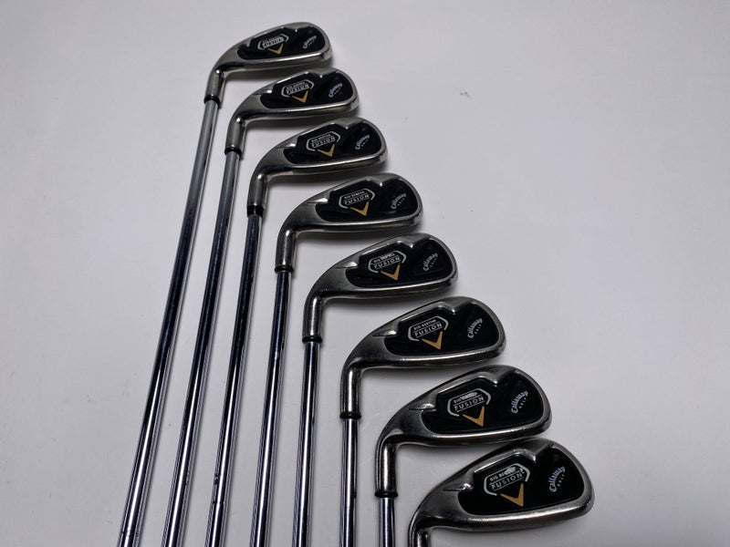 Callaway Big Bertha Fusion Iron Set 3-PW Rifle FCM 6.0 Stiff Steel Mens LH +1''