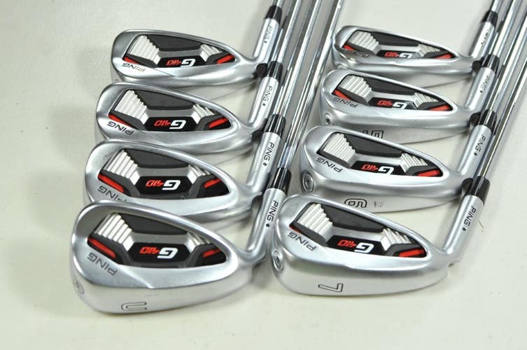 LEFT HANDED Ping G410 4-W,UW Iron Set Stiff Flex Black Dot AWT 2.0 Steel #200668