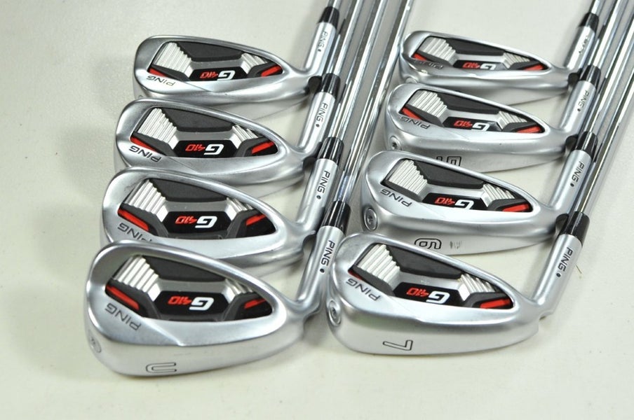 LEFT HANDED Ping G410 4-W,UW Iron Set Stiff Flex Black Dot AWT 2.0 Steel #200668