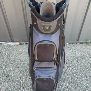 Datrek 14 Divider Golf Cart Bag Black/Grey w Raincover Cooler Pocket