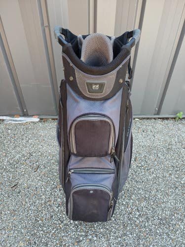 Datrek 14 Divider Golf Cart Bag Black/Grey w Raincover Cooler Pocket