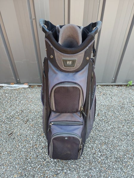 Datrek 14 Divider Golf Cart Bag Black/Grey w Raincover Cooler Pocket