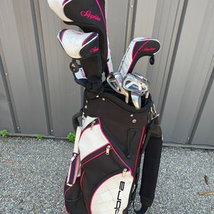 Cobra Pink Sapphire 11 Piece Ladies Flex Graphite Complete Golf Set Cart Bag