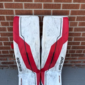 Charlotte Checkers Appleby 34"+2 Bauer Supreme Shadow Goalie Leg Pads Pro Stock (Used)