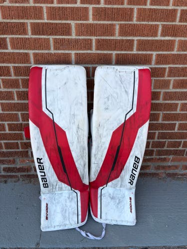 Charlotte Checkers Appleby 34"+2 Bauer Supreme Shadow Goalie Leg Pads Pro Stock (Used)