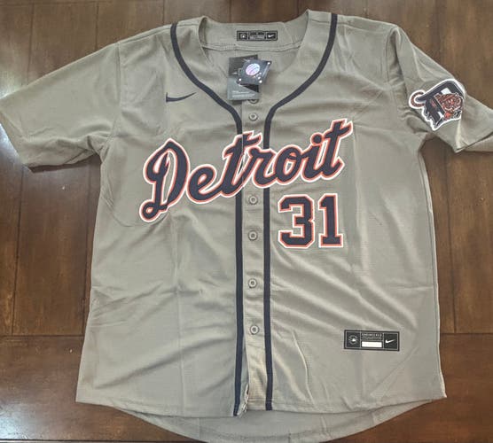 Detroit Tigers Riley Greene Gray Away Jersey Adult Medium NWT
