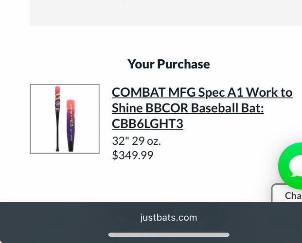 Combat MFG Spec A1 Alloy Bat (-3) 29 oz 32" (New)